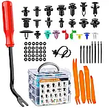 Набір автомобільних кліпс пуклі пістонів 725 шт + знімники ущільнювачі стяжки в боксі, 23 типи, фото 2