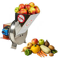 Потужна корморізка-подрібнювач електрична з нержавіючої сталі для овочів, фруктів та коренеплодів (220 кг/год)