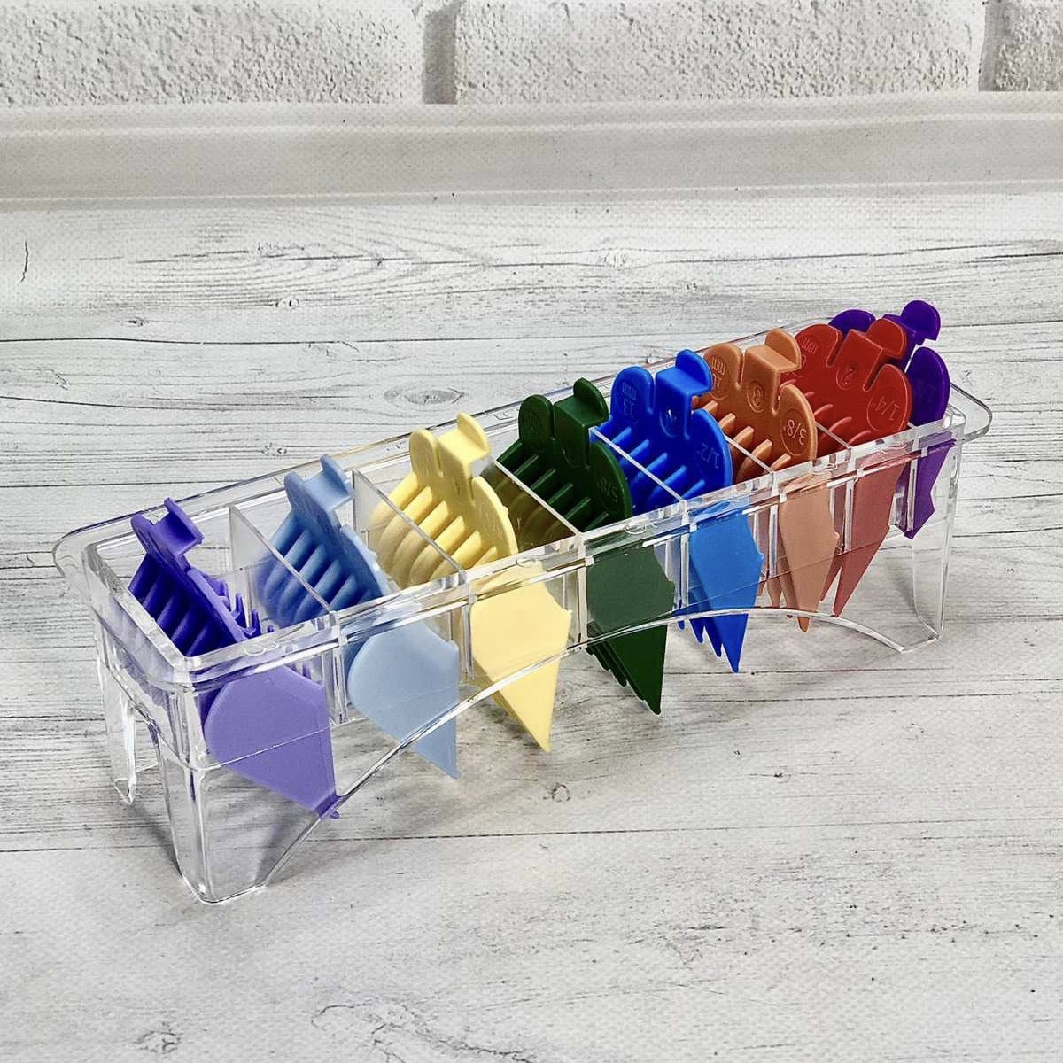 Набір кольорових насадок для машинки для стрижки (8 шт) XWS-01