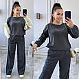 Костюм двійка із турецького мікровельвету Мод : 771-987 Кольори: Графіт, Бургунді, Пляшка, фото 3