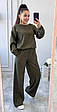 Костюм двійка із турецького мікровельвету Мод : 771-987 Кольори: Чорний, Хакі, Джинсовий, фото 6