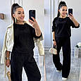 Костюм двійка із турецького мікровельвету Мод : 771-987 Кольори: Чорний, Хакі, Джинсовий, фото 4