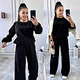 Костюм двійка із турецького мікровельвету Мод : 771-987 Кольори: Чорний, Хакі, Джинсовий, фото 2
