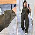 Костюм двійка із турецького мікровельвету Мод : 771-987 Кольори: Чорний, Хакі, Джинсовий, фото 5