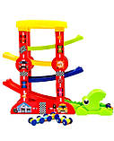 Гра Веселий трамплін 7 рівнів 5в1 столик конструктор 4 машинки 8 фломастерів 49*68*30,5см (6849), фото 3