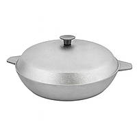 Жаровня сковорода алюмінієва з кришкою та литими ручками Ø 29.4 см для смаження, тушкування та запікання