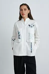 Жіноча сорочка з вишивкою оверсайз RICA MARE MKRM4292