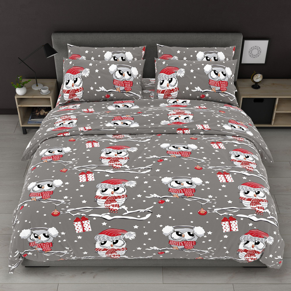 Затишна совушка - Бязь Gold - Двоспальний комплект постільної білизни, фото 1