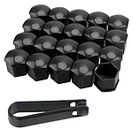 Захисні ковпачки на гайки 21 мм (20 шт.) для Tesla Model 3/S/Y чорний глянсовий