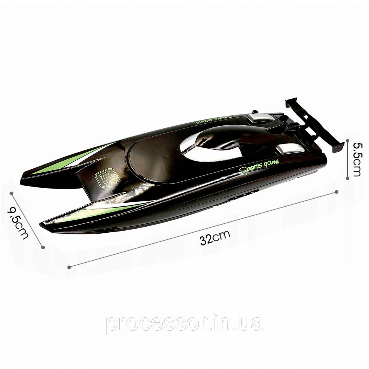 Радіокерований катер Vile Toys 805 Racing Boat 2.4GHz, чорний – швидкісний катер з подвійним мотором, фото 1