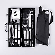 Набір аксесуарів для барбекю, мангала, гриля 19 предметів 42х14х7.5 см в кейсі HP-21-3