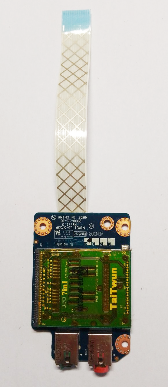 Плата кардридер з AUDIO роз`ємами для ноутбука Lenovo G565, фото 1