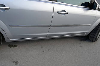 Молдинг дверний (4 шт, нерж.) OmsaLine - Італійська нержавійка для Ford C-Max 2004-2010 рр від VLF комп.