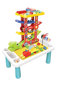Гра Веселий трамплін 7 рівнів 5в1 столик конструктор 4 машинки 8 фломастерів 49*68*30,5см (6849)