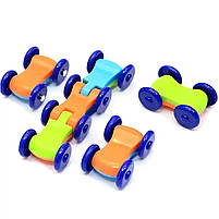 Гра Веселий трамплін 7 рівнів 5в1 столик конструктор 4 машинки 8 фломастерів 49*68*30,5см (6849), фото 7