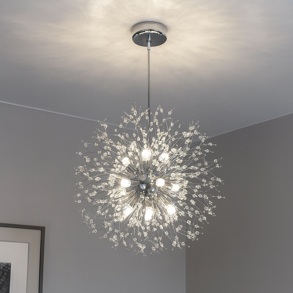 Люстри Кульбаба підвісна LUMINARIA цоколь E14 ламп 9 шт колір Хром ROXY P 9xE14 R500 CHROME, фото 1