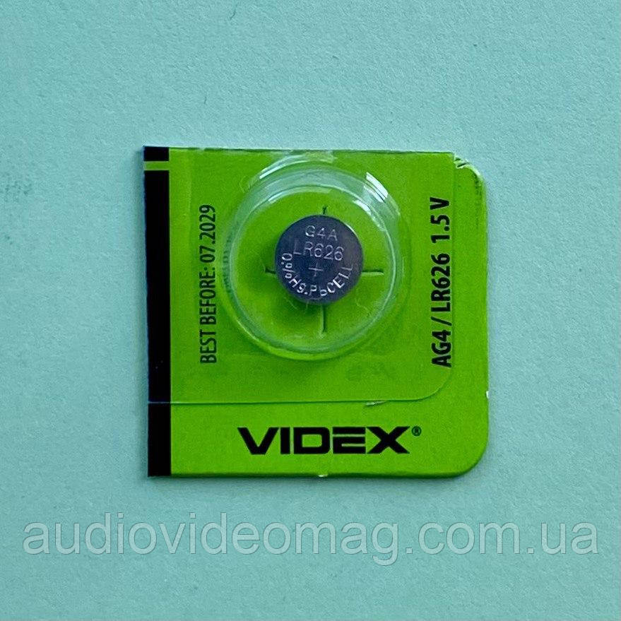 Батарейка 1.5V AG4 VIDEX (377, LR626SW, LR66) Alkaline, фото 1