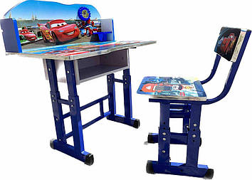 Парта дитяча OPT-TOP зі стільцем B-43507 Тачки Блискавка Маквін з регульованою висотою (1756375840)