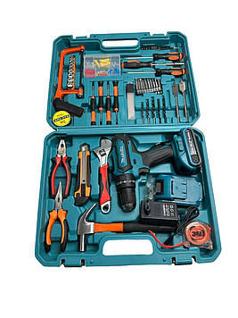 Дриль + шурупокрут акумуляторний Makita DF550DWE 24 V 5 A/h Li-Ion + великий набір інструментів 40 шт (1908785289)