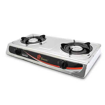 Газова плита з неіржавкої сталі Domotec MS-6606 2,2 кВт на 2 конфорки (1978243243)