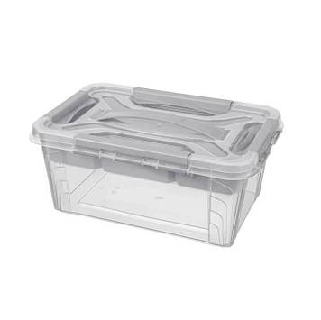 Органайзер універсальний із вкладом Аптечка 10 л Полімербут ПБ-638/666-10-2 прозорий зі світло-сірим