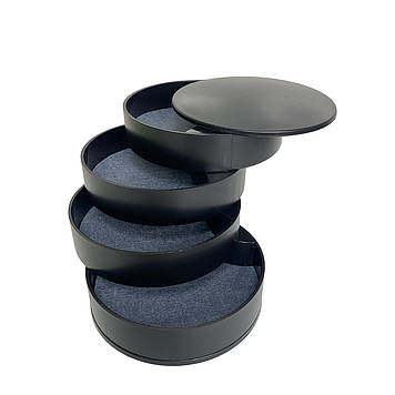 Скринька для зберігання ювелірних виробів чорний 4 відділення A-PLUS 546687