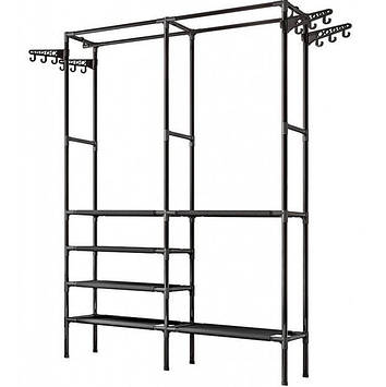 Вішалка-стійка для одягу підлогова з полицями для взуття та гачками Double Pole (2103354320)