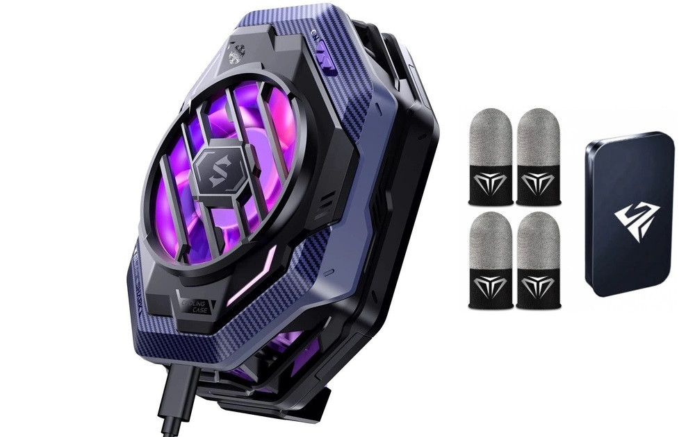 Комплект: кулер охолодження (радіатор) Black Shark FunCooler 3 Pro + 4 напальники Sarafox з боксом для зберігання, фото 1