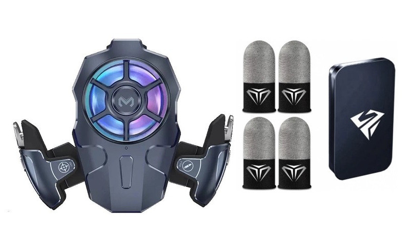 Комплект Тригери ігрові MEMO AK 03 кулер геймпад з макросом air mapping та 4 напальники Sarafox V8, фото 1