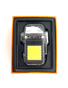 Запальничка USB акумуляторна електроімпульсна з LED-ліхтариком СІВ Lighter 9033 Чорний