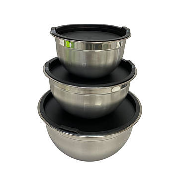 Набір мисок із неіржавкої сталі 3 шт 26/22/18 см Maestro MR-1688