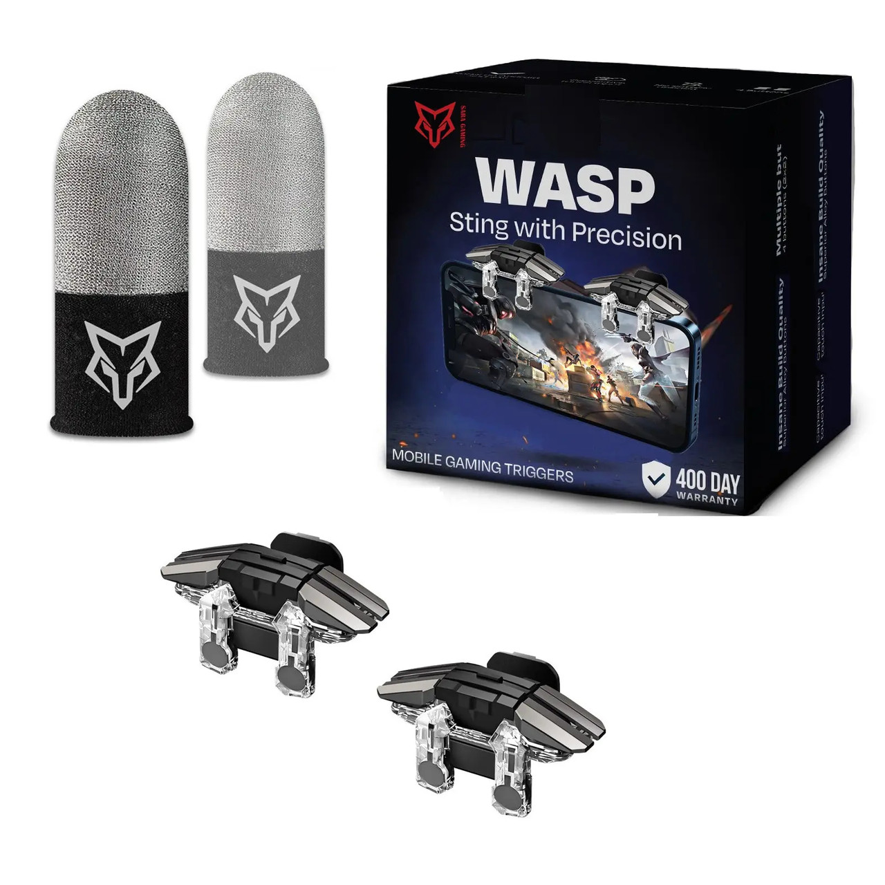 Ігровий набір: тригери для смартфона Union JS 65 та ігрові напальники Sarafox V8, фото 1