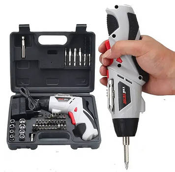 Викрутка на акумуляторі OPT-TOP у валізі на 4.8v і насадками з розкладною ручкою RD00-35 Сірий (2104218263)