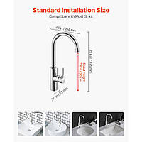 Безконтактний змішувач для умивальника VEVOR (хромований срібний) Ванна кімната, Автоматичний змішувач для умивальника, Ручний