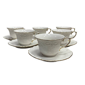 Сервіз чайний порцеляновий S&T 1707 Біла ніч 12 предметів 220 мл