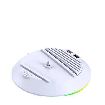 Вертикальний стенд BebonCool для Sony PlayStation PS5 Slim з RGB-підсвіткою і 2 USB Hub Білий