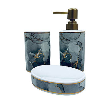 Набір для ванної кімнати Bona Di 853-173 3 предмети Сірий мармур