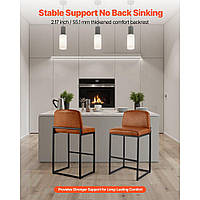 Комплект барних стільців VEVOR, 4 шт. (висота 925 мм), кухонний стілець зі штучної шкіри зі спинкою та металевим каркасом,