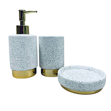 Набір для ванної Bona Di 851-335 3 предмети Білий граніт