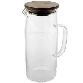 Глечик скляний із кришкою 1000 мл Арроу-бамбо OLens 102-720