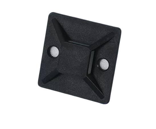 Фіксатор кабелю під стяжки Captain майданчик під кабель менеджмент + хомут нейлон MS 19.5x19.5x3.9 мм 20 шт Чорний (hub_afwpy2), фото 1