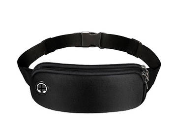 Поясна сумка для бігу RunningBag з 2 кишенями 22х10 см Black (050346)