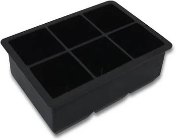 Форма для льоду силіконова Ice Кубики 6 комірок 16.7x11.5x5 см Чорний (С051350)