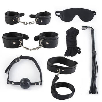 Еротичний набір БДСМ OPT-TOP для рольових ігор 7 предметів Чорний