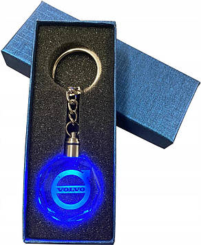 Брелок автомобильный на ключи с логотипом GF Volvo с подсветкой 11 см Прозрачный (С051074)