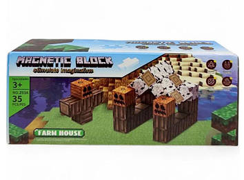 Дитячий магнітний конструктор No Brand Magnetic Block Майнкрафт 35 деталей Різнобарвний (2104618515)