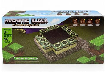 Дитячий магнітний конструктор No Brand Magnetic Block Майнкрафт 46 деталей Різнобарвний (2104618516)