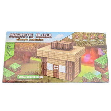 Дитячий магнітний конструктор No Brand Magnetic Block Майнкрафт 78 деталей Різнобарвний (2104618517)