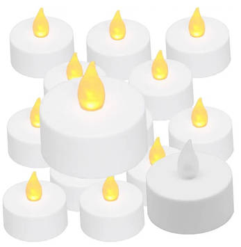 Набір декоративних світлодіодних святкових свічок на батарейках OPT-TOP 24 шт Білий (2104618315)
