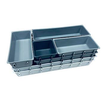 Органайзер модульний для висувних ящиків Stenson R93680-10 10 відділень 44х53 см Сірий (23565)